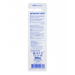 Difaş Orta Sert Diş Fırçası + Diş Macunu 15 ml Seyahat Seti Difaş Orta Sert Diş Fırçası + Diş Macunu 15 ml Seyahat Seti