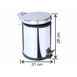 Cleanox Paslanmaz Krom Pedallı Çöp Kovası 5 Lt Cleanox Paslanmaz Krom Pedallı Çöp Kovası 5 Lt