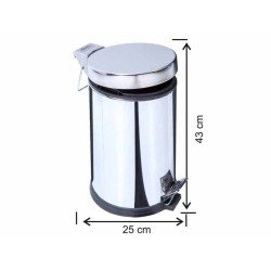 Cleanox Paslanmaz Krom Pedallı Çöp Kovası 16 Lt Cleanox Paslanmaz Krom Pedallı Çöp Kovası 16 Lt