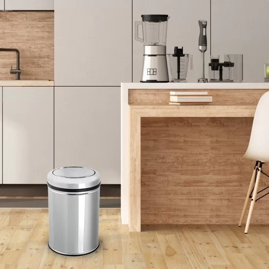 Cleanox Pratik Kapaklı Paslanmaz Çöp Kovası 45 Lt - Krom Cleanox Pratik Kapaklı Paslanmaz Çöp Kovası 45 Lt - Krom