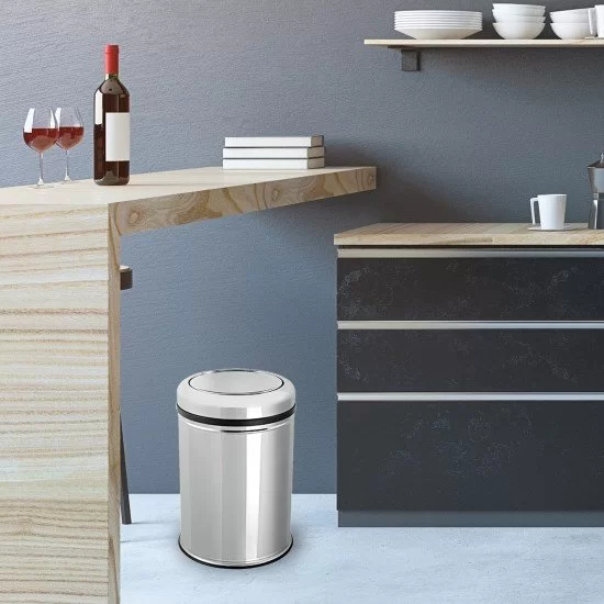 Cleanox Pratik Kapaklı Paslanmaz Çöp Kovası 45 Lt - Krom Cleanox Pratik Kapaklı Paslanmaz Çöp Kovası 45 Lt - Krom