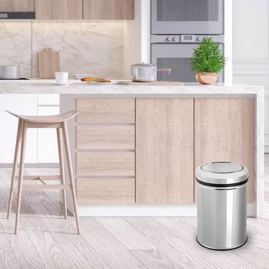Cleanox Pratik Kapaklı Paslanmaz Çöp Kovası 45 Lt - Krom Cleanox Pratik Kapaklı Paslanmaz Çöp Kovası 45 Lt - Krom