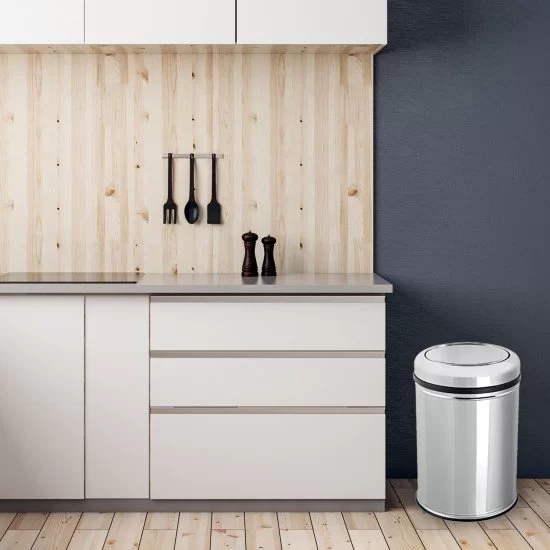 Cleanox Pratik Kapaklı Paslanmaz Çöp Kovası 45 Lt - Krom Cleanox Pratik Kapaklı Paslanmaz Çöp Kovası 45 Lt - Krom