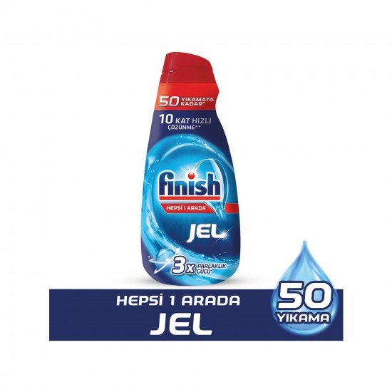 Finish Bulaşık Makinesi Deterjanı Hepsi 1 Arada Jel Konsantre 1000 ml 50 Yıkama