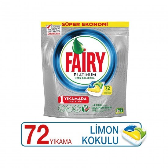 Fairy Platinum Bulaşık Makinesi Deterjanı Kapsülü Limon Kokulu 72 Yıkama Fairy Platinum Bulaşık Makinesi Deterjanı Kapsülü Limon Kokulu 72 Yıkama