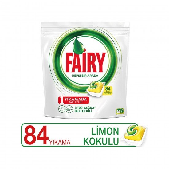 Fairy Hepsi Bir Arada Bulaşık Makinesi Deterjanı Kapsülü Limon Kokulu 84 Yıkama