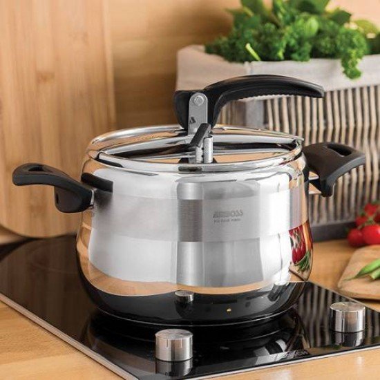 Amboss AMB-4509 Amber 6 Litre Klasik Düdüklü Tencere Siyah Amboss AMB-4509 Amber 6 Litre Klasik Düdüklü Tencere Siyah