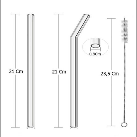 Balsa Şeffaf 2 Adet Cam Pipet + Temizleme Fırçası