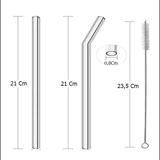 Balsa Şeffaf 2 Adet Cam Pipet + Temizleme Fırçası Balsa Şeffaf 2 Adet Cam Pipet + Temizleme Fırçası
