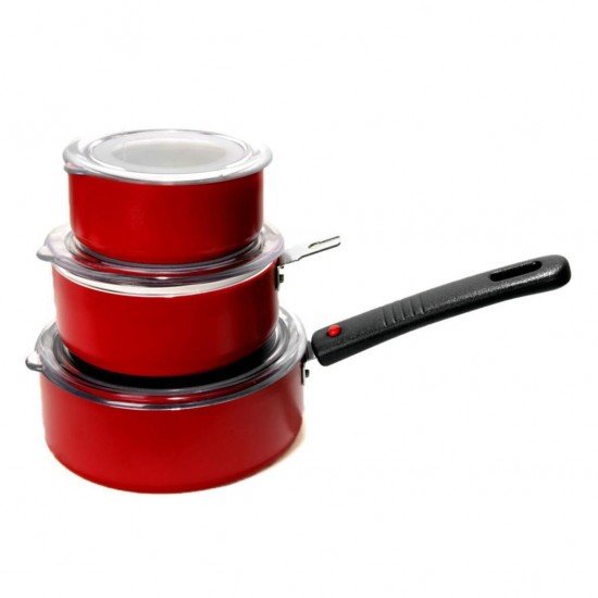 Papilla Redio Saklama Kabı Olabilen Tava Seti 7li Kırmızı (12cm+14cm+16cm) Papilla Redio Saklama Kabı Olabilen Tava Seti 7li Kırmızı (12cm+14cm+16cm)