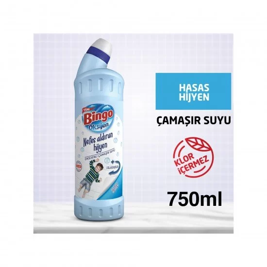 Bingo Oksijen Çamaşır Suyu Hassas Hijyen 750 ml Bingo Oksijen Çamaşır Suyu Hassas Hijyen 750 ml