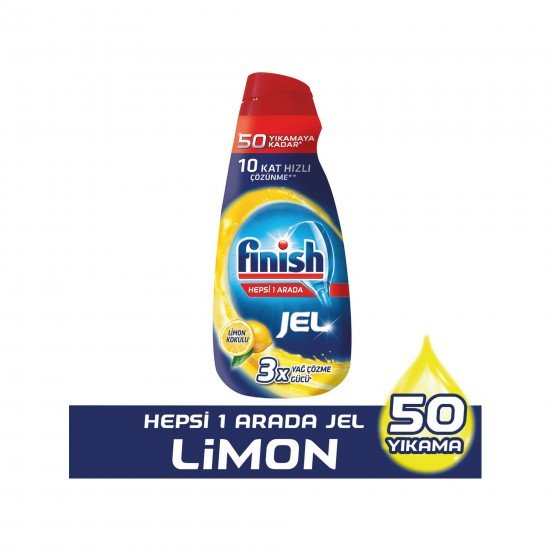 Finish Hepsi Bir Arada Konsantre Jel Limon Bulaşık Makinesi Deterjanı 1000 ml