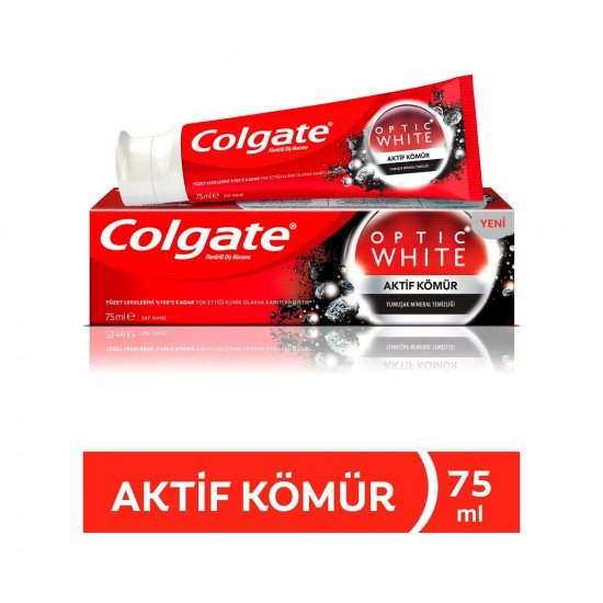 Colgate Optik Beyaz Aktif Kömür Beyazlatıcı Diş Macunu 75 ML