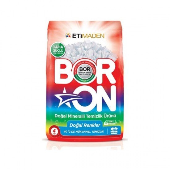 Boron Doğal Mineralli Toz Deterjan Doğal Renkler 4 Kg 26 Yıkama