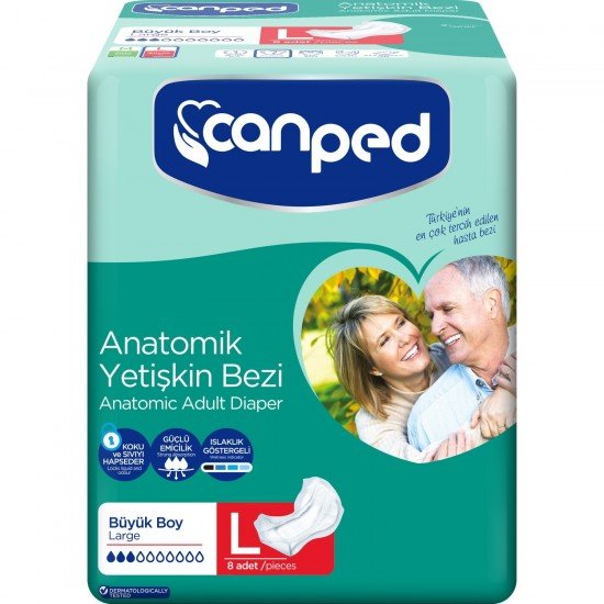 Canped Anatomik Hasta Bezi Büyük Boy L 8 Adet