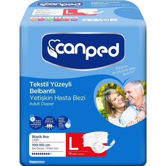 Canped Belbantlı Hasta Bezi Eko Büyük Boy L 14 Adet