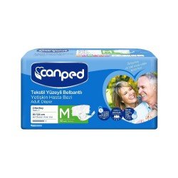Canped Belbantlı Tekstil Yüzeyli Hasta Bezi Medium 30'lu