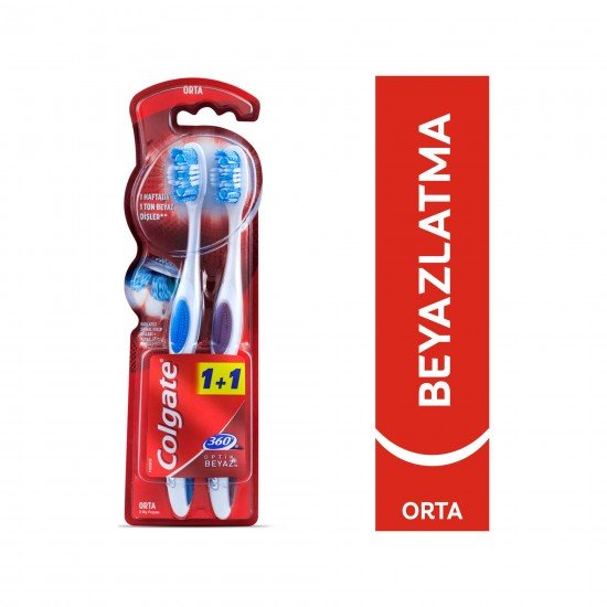 Colgate 360 Optik Beyaz Diş Fırçası Orta 1+1