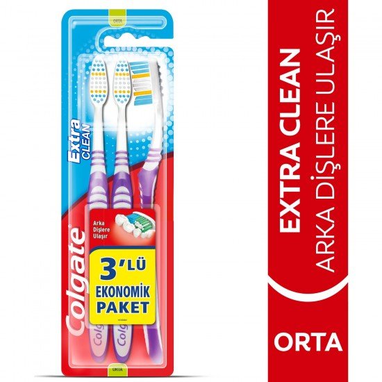 Colgate Extra Clean Diş Fırçası Medium 2+1