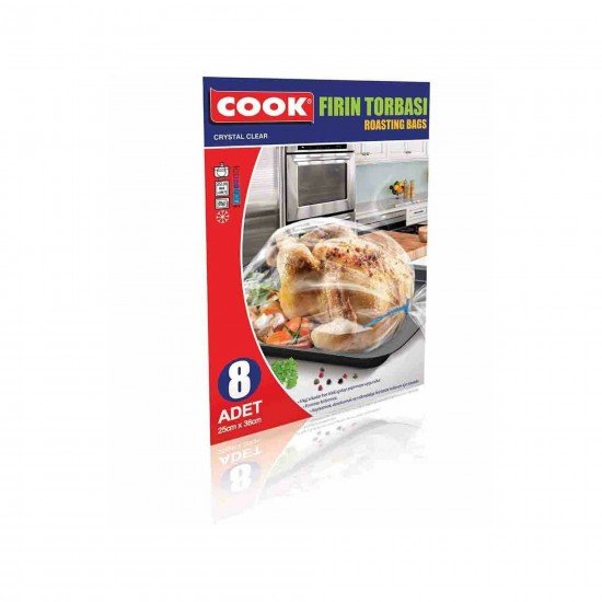 Cook Fırın Torbası Tavuk Boy Yanmaz 25x38 cm 8li