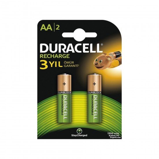 Duracell Şarj Edilebilir AA Kalem Pil 1300 mAh 2 Lİ