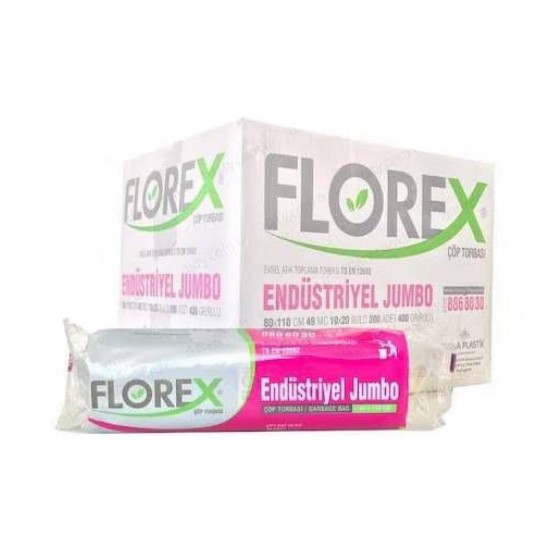Florex Endüstriyel Jumbo Boy Çöp Torbası 400 Gr 10 Adet 80 X 110 Cm 1Koli 20 Rulo Florex Endüstriyel Jumbo Boy Çöp Torbası 400 Gr 10 Adet 80 X 110 Cm 1Koli 20 Rulo