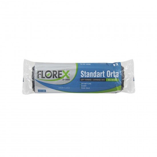 Florex Standart Orta Boy Çöp Torbası 20 Adet 55 X 60 Cm