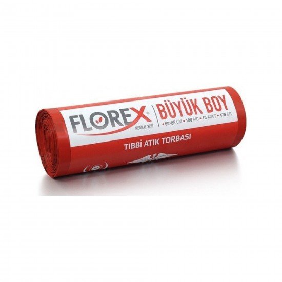 Florex Tıbbı Atık Baskılı Büyük Çöp Torbası 60 X 85 Cm