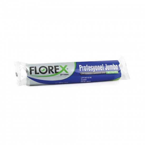Florex Profesyonel Jumbo Çöp Torbası 500 Gr 10 Adet 80x110 Cm 1 Koli 20 Rulo Florex Profesyonel Jumbo Çöp Torbası 500 Gr 10 Adet 80x110 Cm 1 Koli 20 Rulo