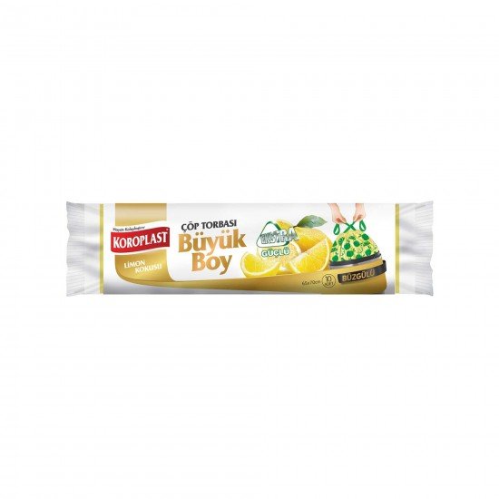 Koroplast Büzgülü Limon Kokulu Büyük Boy Çöp Torbası 65x70cm 10lu