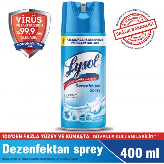 Lysol Dezenfektan Sprey Temizliğin Esintisi Yüzeyler İçin 400 Ml Lysol Dezenfektan Sprey Temizliğin Esintisi Yüzeyler İçin 400 Ml
