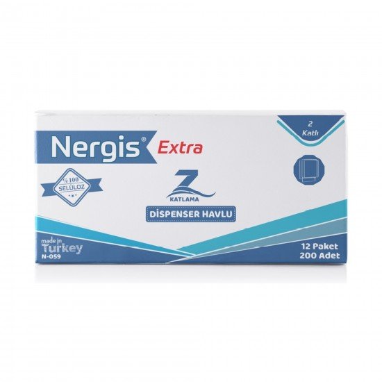 Nergis Ekstra Z Katlama Dispenser Havlu 200lü 1 Koli 12 Paket Nergis Ekstra Z Katlama Dispenser Havlu 200lü 1 Koli 12 Paket