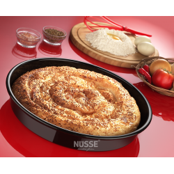 Nüsse Emaye Yuvarlak Fırın Tepsisi 36 Cm