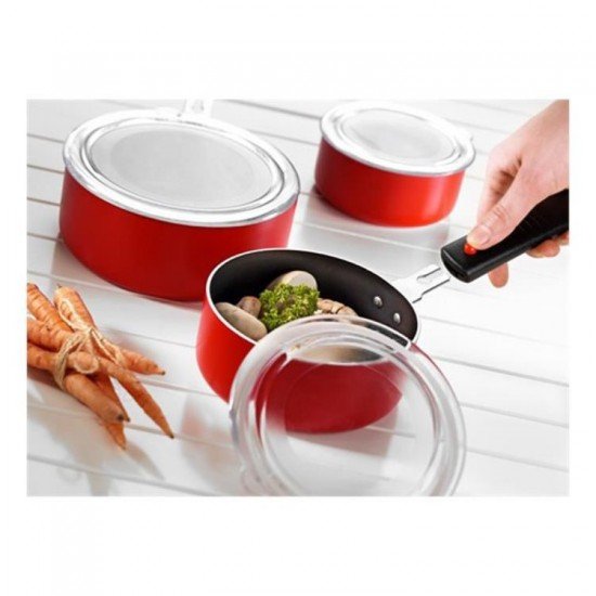 Papilla Redio Saklama Kabı Olabilen Tava Seti 7li Kırmızı (12cm+14cm+16cm) Papilla Redio Saklama Kabı Olabilen Tava Seti 7li Kırmızı (12cm+14cm+16cm)