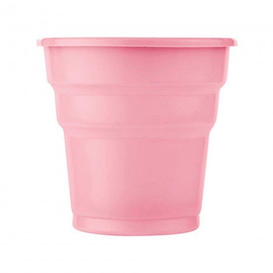 Roll-Up Plastik Meşrubat Bardağı Pembe 180cc-7oz 25li