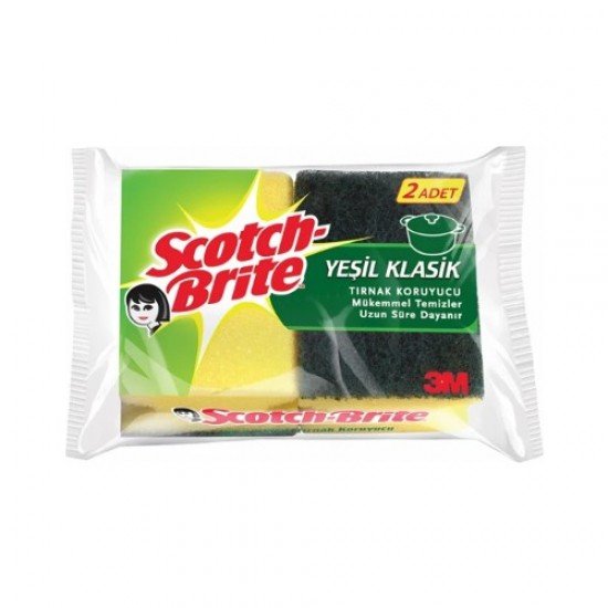 Scotch Brite Yeşil Oluklu Sünger 2li