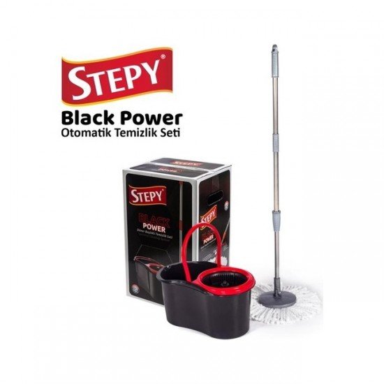 Stepy Black Power Döner Başlıklı Temizlik Seti Stepy Black Power Döner Başlıklı Temizlik Seti