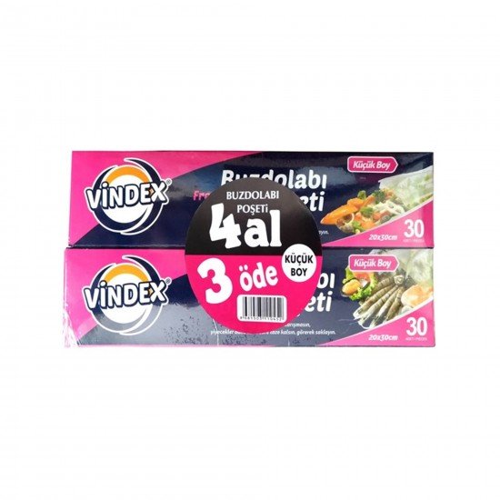 Vindex Küçük Boy Buzdolabı Poşeti 4lü 120 Adet Vindex Küçük Boy Buzdolabı Poşeti 4lü 120 Adet