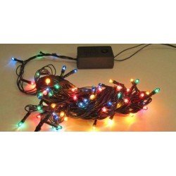 Yılbaşı Led Işık Renkli 3 Mt Siyah Kablo Yılbaşı Led Işık Renkli 3 Mt Siyah Kablo