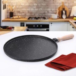 Döküm Gözleme Tavası Yuvarlak Ahşap Sap Döküm Gözleme Tavası Yuvarlak Ahşap Sap