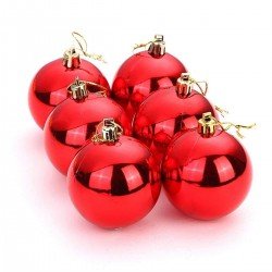 Yılbaşı Ağacı Süsleri Gold - Kırmızı - Gümüş Top Süs 8 Cm 6'lı Paket Yılbaşı Ağacı Süsleri Gold - Kırmızı - Gümüş Top Süs 8 Cm 6'lı Paket