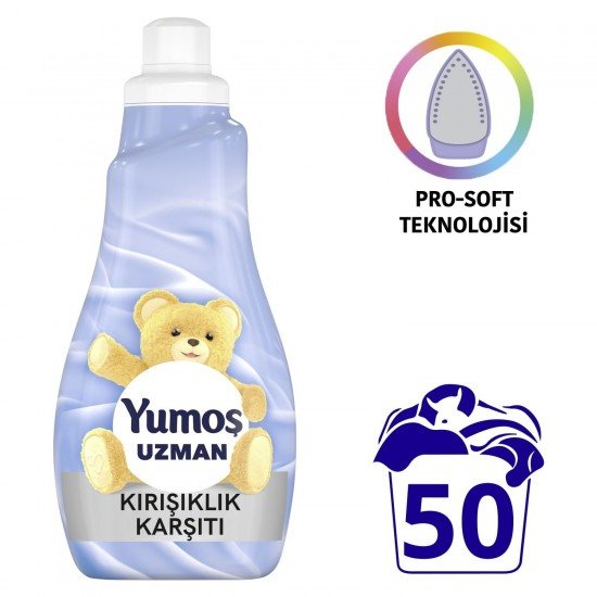 Yumoş Uzman Bakım Kırışıklık Karşıtı Konsantre Çamaşır Yumuşatıcı 1200 ML 50 Yıkama