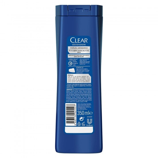 Clear Men Kepeğe Karşı Etkili Şampuan Yoğun Arındırıcı Kömür İle 350 ml