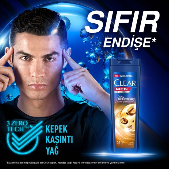 Clear Men Kepeğe Karşı Etkili Şampuan Saç Dökülmesine Karşı Kahve Çekirdeği Özü 350 ml