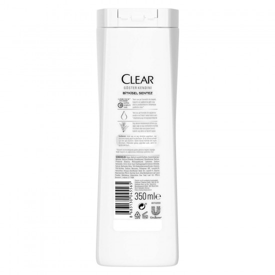 Clear Women Kepeğe Karşı Etkili Şampuan Bitkisel Sentez Aloe Vera & Çay Ağacı Yağı 350 ml