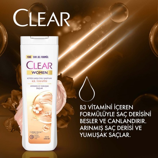 Clear Women Kepeğe Karşı Etkili Şampuan Yumuşak Parlak Kiraz Çiçeği Esansı & Keratin 350 ml