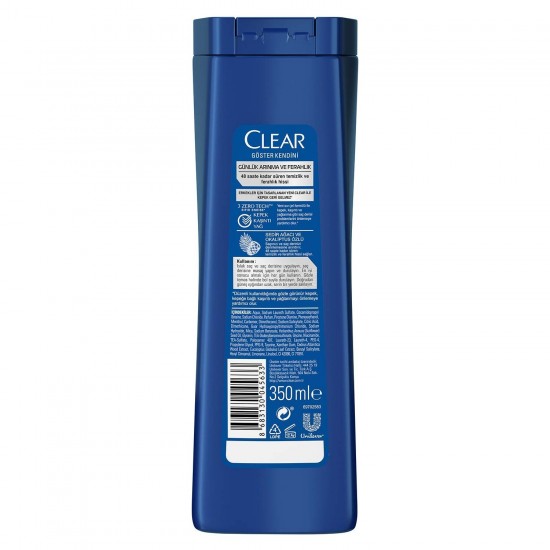 Clear Men Kepeğe Karşı Etkili Şampuan Günlük Arınma ve Ferahlık Sedir Ağacı ve Okaliptus Özleri 350 ml