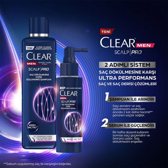 Clear Men Scalp Pro Güçlendirici Şampuan Saç Dökülmesine ve Kepeğe Karşı Etkili 300 Ml