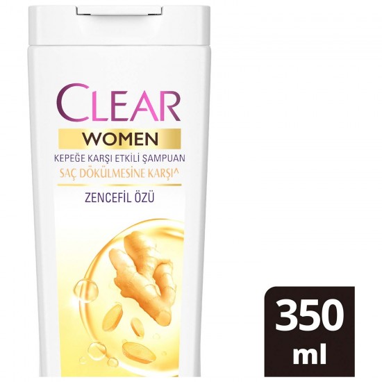 Clear Women Kepeğe Karşı Etkili Şampuan Saç Dökülmesine Karşı Zencefil Özü 350 ml