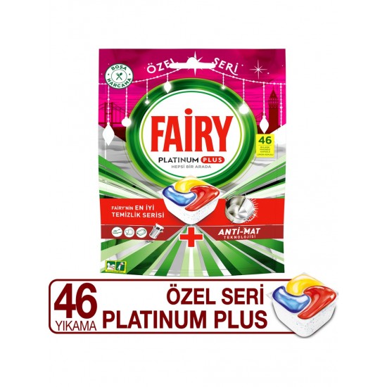 Fairy Platinum Plus 50  Yıkama Bulaşık Makinesi Deterjanı Kapsülü Hızlı Çözülen